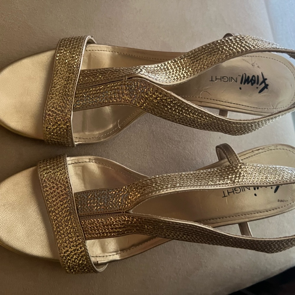 Like new, worn once FIONI Gold Strappy Heels
